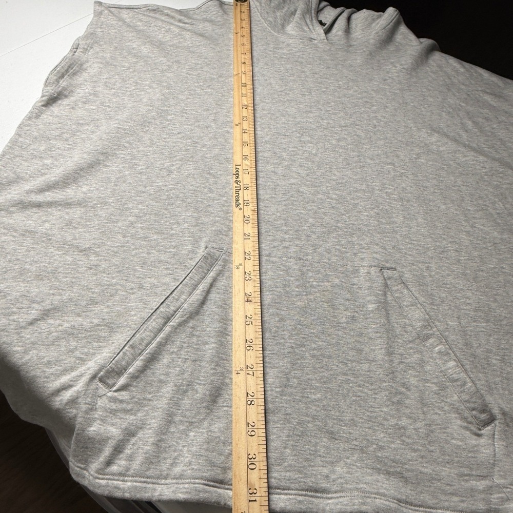 Eileen Fisher 3X Gray Hooded Poncho Top Short Sleeve Pullover Pockets - Picture 5 of 9